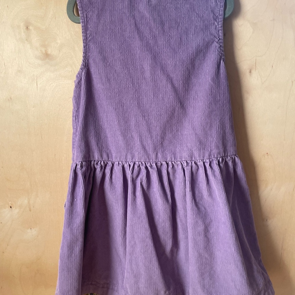 Mini Boden Lilac Corduroy Dress with Button Front 6-7 - Picture 2 of 3
